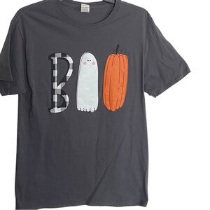 BOO T-shirt ghost pumpkin Halloween tee